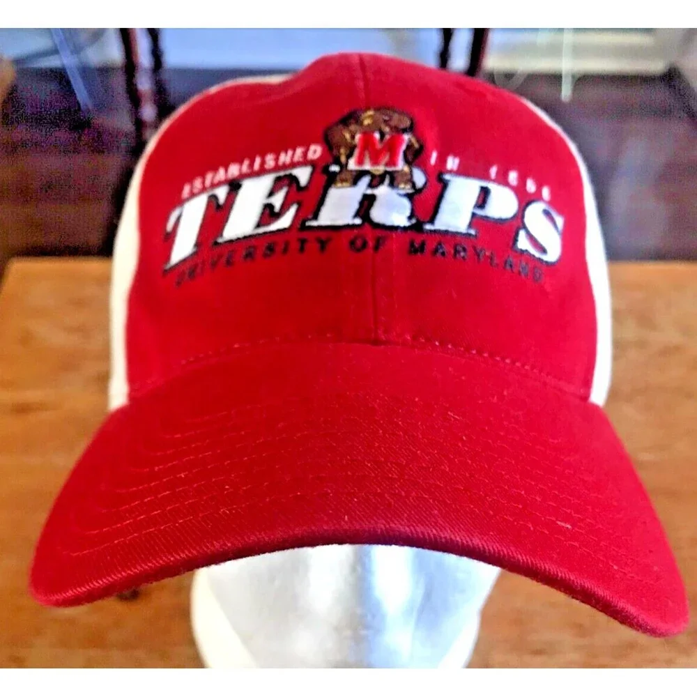 Maryland Terrapins Baseball Hat Terps Snapback Red White Starter Cap University